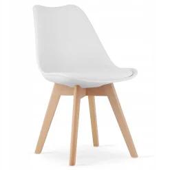 Table ronde Valora KOVA 60 blanche + 2 chaises RIKX blanches