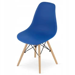Table ronde Valora KOVA 80 blanche + 4 chaises OSAKA bleues