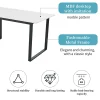 Table télescopique 140-180x80 cm avec plateau MDF et pieds en métal - Effet marbre blanc