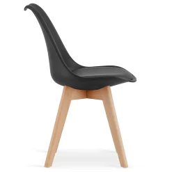 Table VALORA Artisan avec ensemble de 4 chaises RIXK, pieds noirs - NP