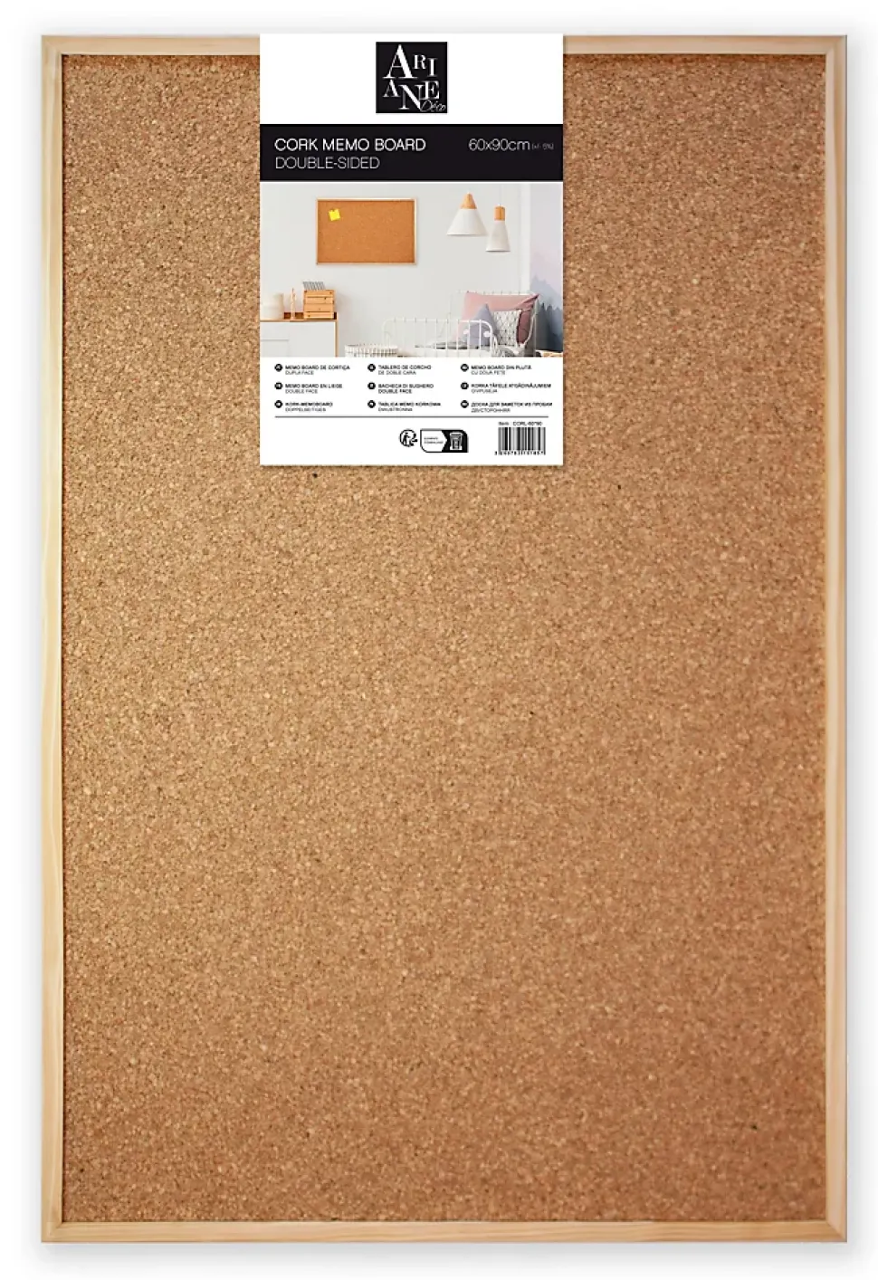 Tableau liège double face cork 4u l.60 x H.90 cm