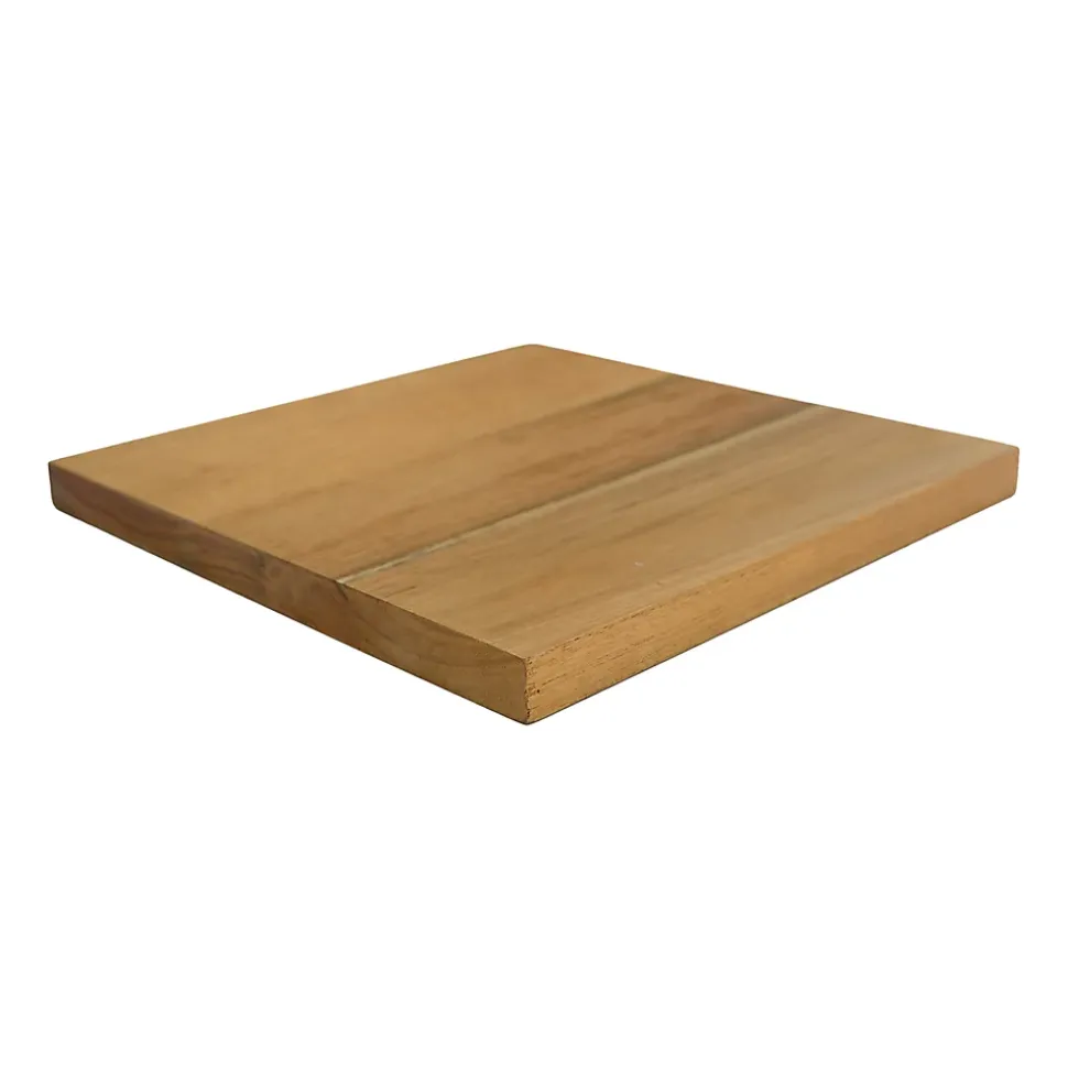 Tablette Bois Teck Huilé Carré - Etagère Murale - 18x235x235mm - Etagère de Bureau, Cuisine, Salle de bain, Salon