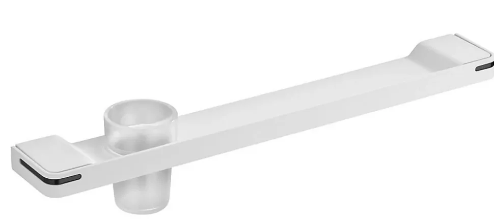 Tablette de lavabo porte verre ALUR - Coloris : Noir mat