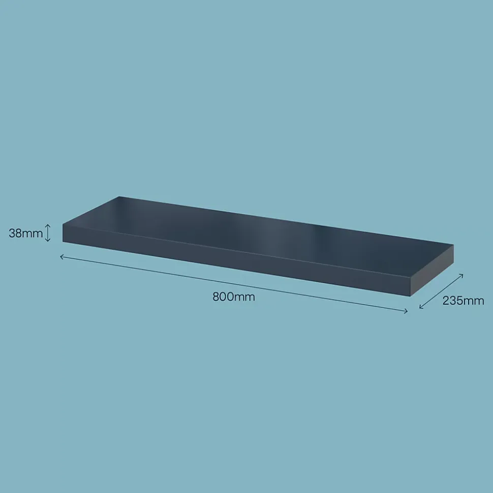 Tablette murale avec fixation invisible GoodHome Cusko bleu foncé 80 cm