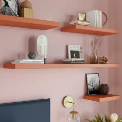 Tablette murale avec fixation invisible GoodHome Cusko terracotta 118 cm