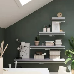 Tablette murale avec fixation invisible GoodHome Cusko gris 30 cm