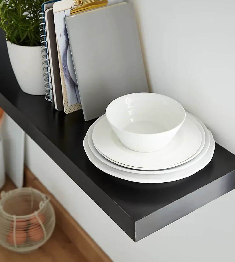 Tablette murale avec fixation invisible GoodHome Cusko noir 118 cm