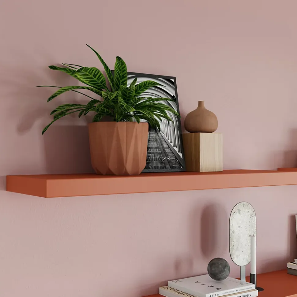 Tablette murale avec fixation invisible GoodHome Cusko terracotta 80 cm