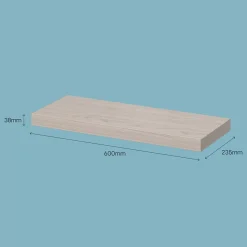 Tablette murale avec fixation invisible GoodHome Cusko effet chêne clair 60 cm