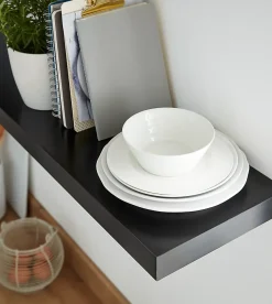 Tablette murale avec fixation invisible GoodHome Cusko noir 30 cm