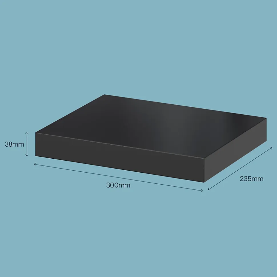 Tablette murale avec fixation invisible GoodHome Cusko noir 30 cm