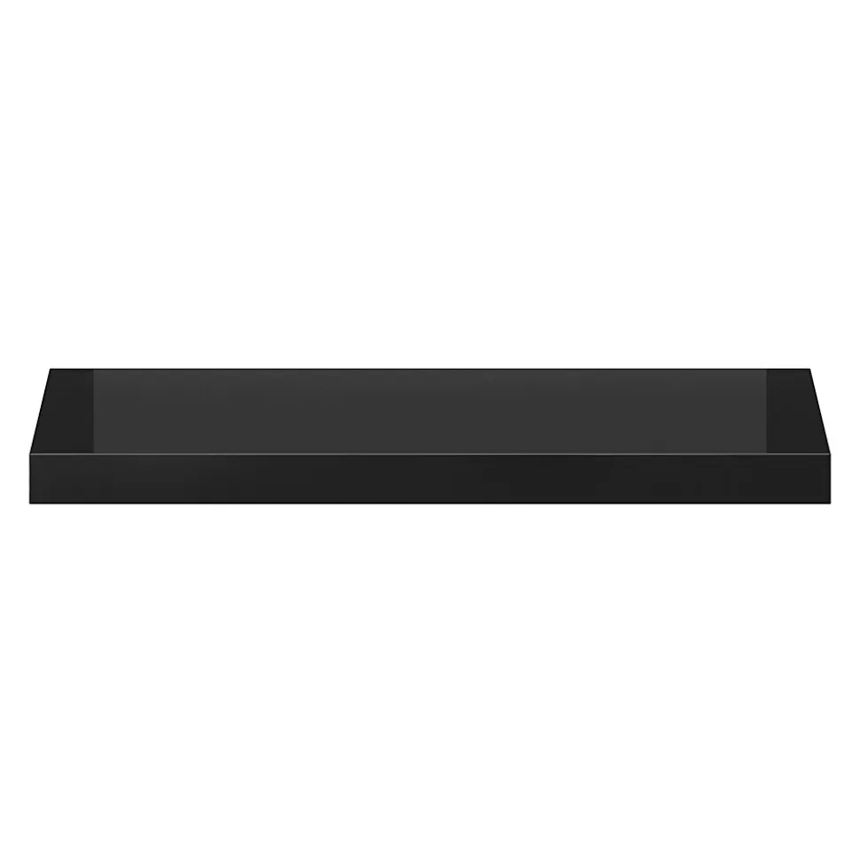 Tablette murale avec fixation invisible GoodHome Cusko noir brillant 60 cm