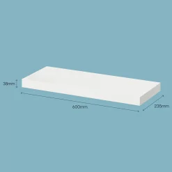 Tablette murale avec fixation invisible GoodHome Cusko blanc brillant 60 cm
