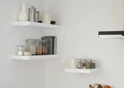 Tablette murale avec fixation invisible GoodHome Cusko blanc brillant 60 cm