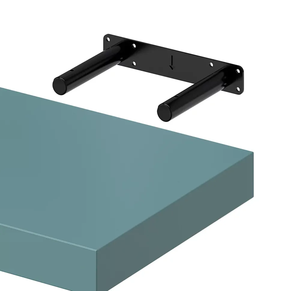 Tablette murale avec fixation invisible GoodHome Cusko bleu canard 30 cm