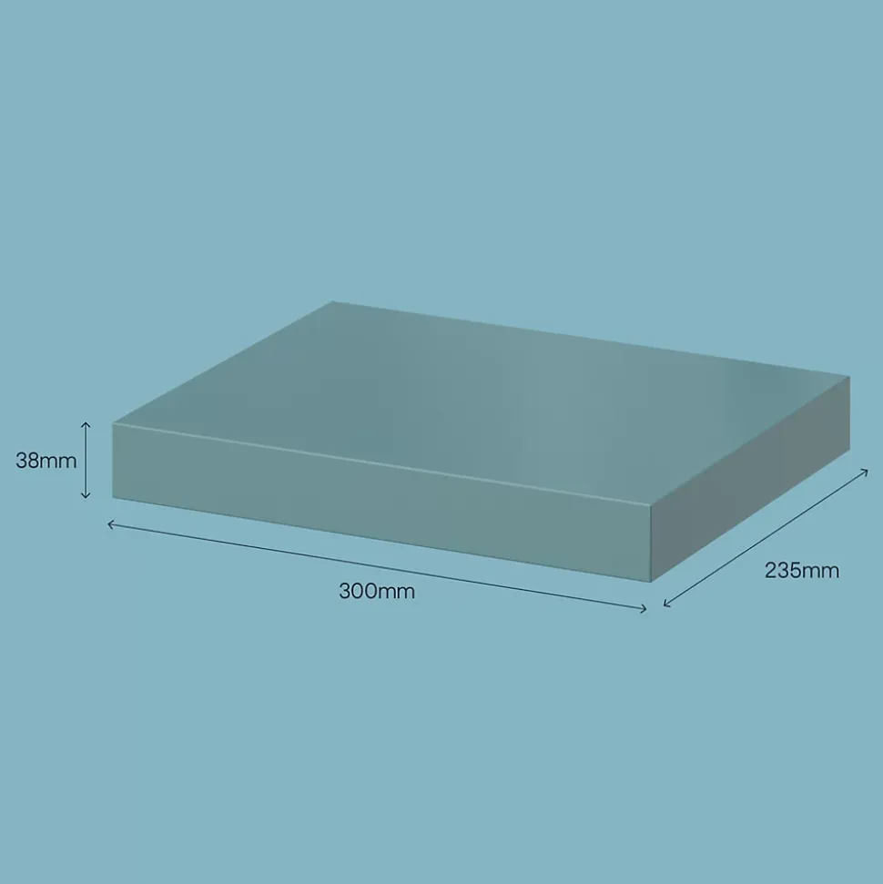 Tablette murale avec fixation invisible GoodHome Cusko bleu canard 30 cm