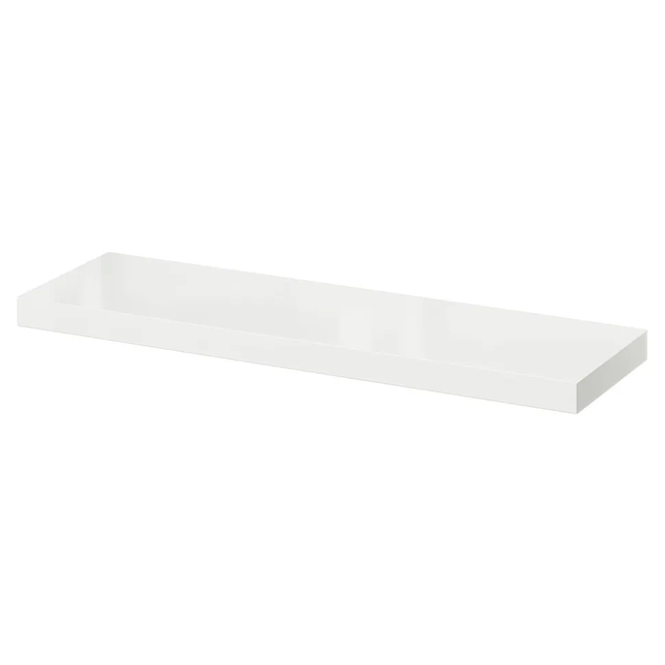 Tablette murale avec fixation invisible GoodHome Cusko blanc brillant 80 cm