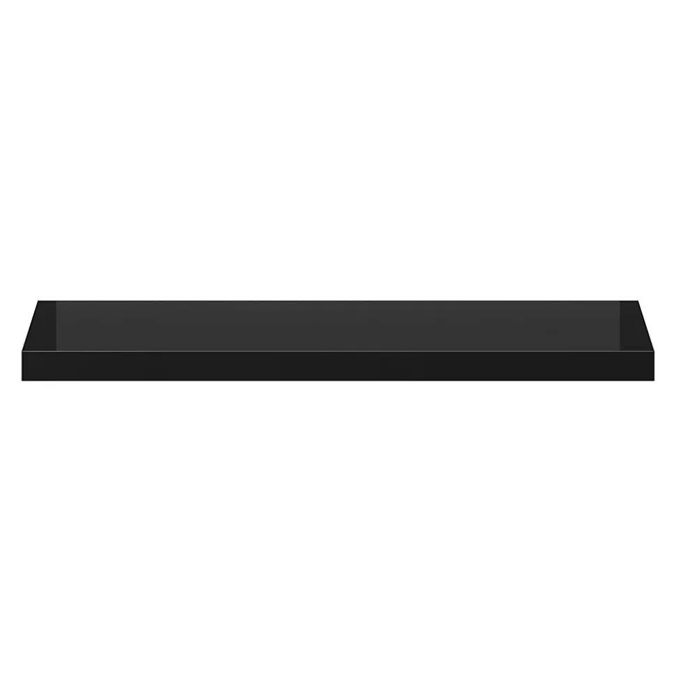 Tablette murale avec fixation invisible GoodHome Cusko noir brillant 80 cm