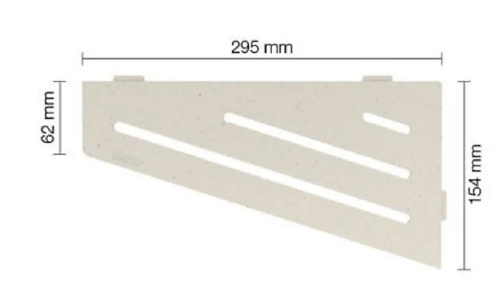 Tablette murale de douche SHELF- E- S3 - CURVE - aluminium structuré Noir mat - 62 x 295 x 154 mm