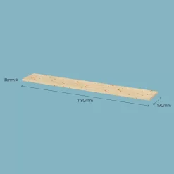 Tablette murale en pin massif GoodHome Rigga L. 118 cm
