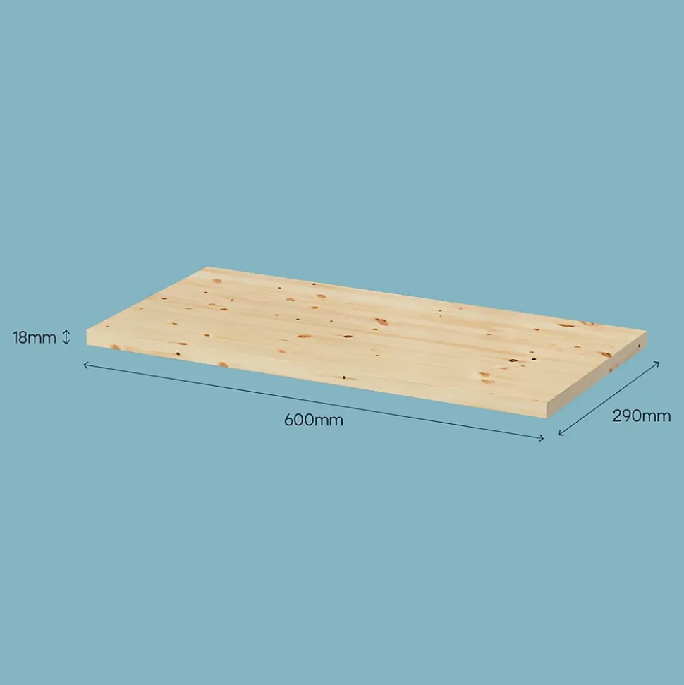 Tablette murale en pin massif GoodHome Rigga L. 60 x P. 29 cm