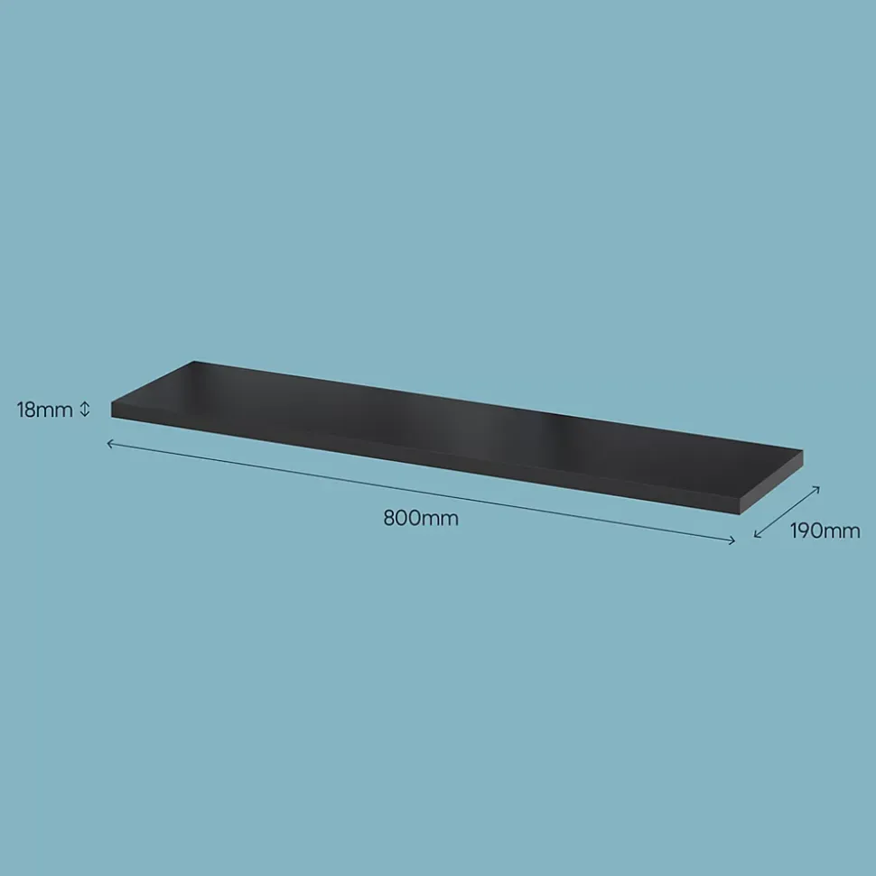Tablette murale Form Rigga noir 80 cm
