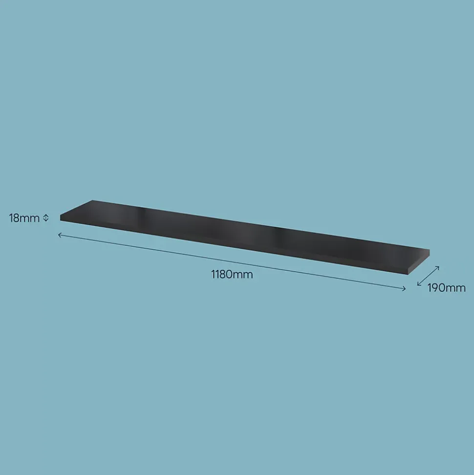 Tablette murale Form Rigga noir 118 cm