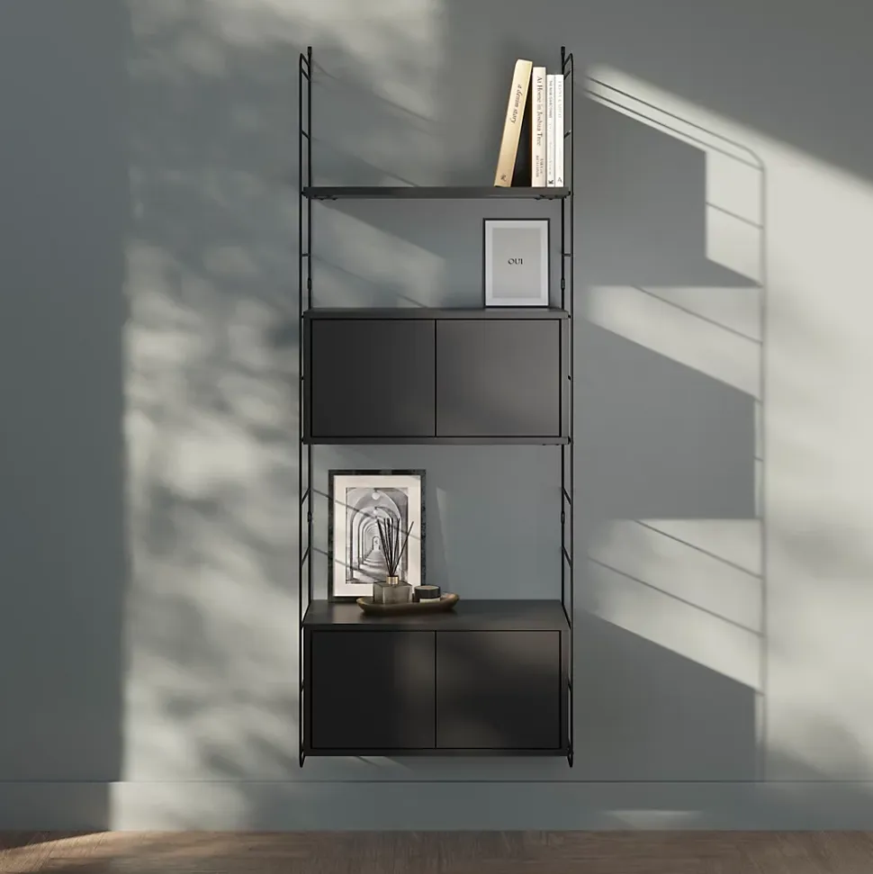 Tablette murale GoodHome Rigga noir L. 60 cm