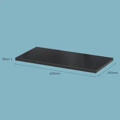 Tablette murale GoodHome Rigga noir L. 60 cm