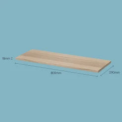 Tablette murale GoodHome Rigga effet chêne L. 80 cm