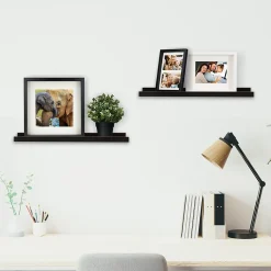 Tablette murale pour cadre photo GoodHome Rigga noir L. 60 cm