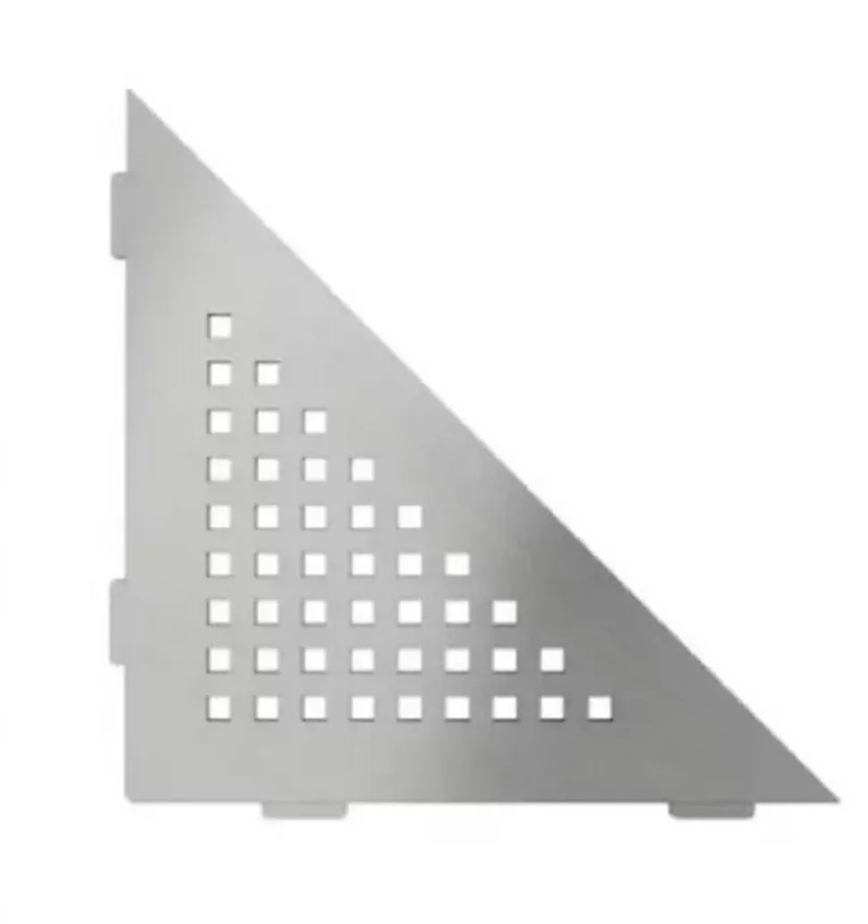 Tablettes d'angle de douche Shelf- E-S1 - CURVE - Acier inoxydable inox brossé - 210 x 210 mm