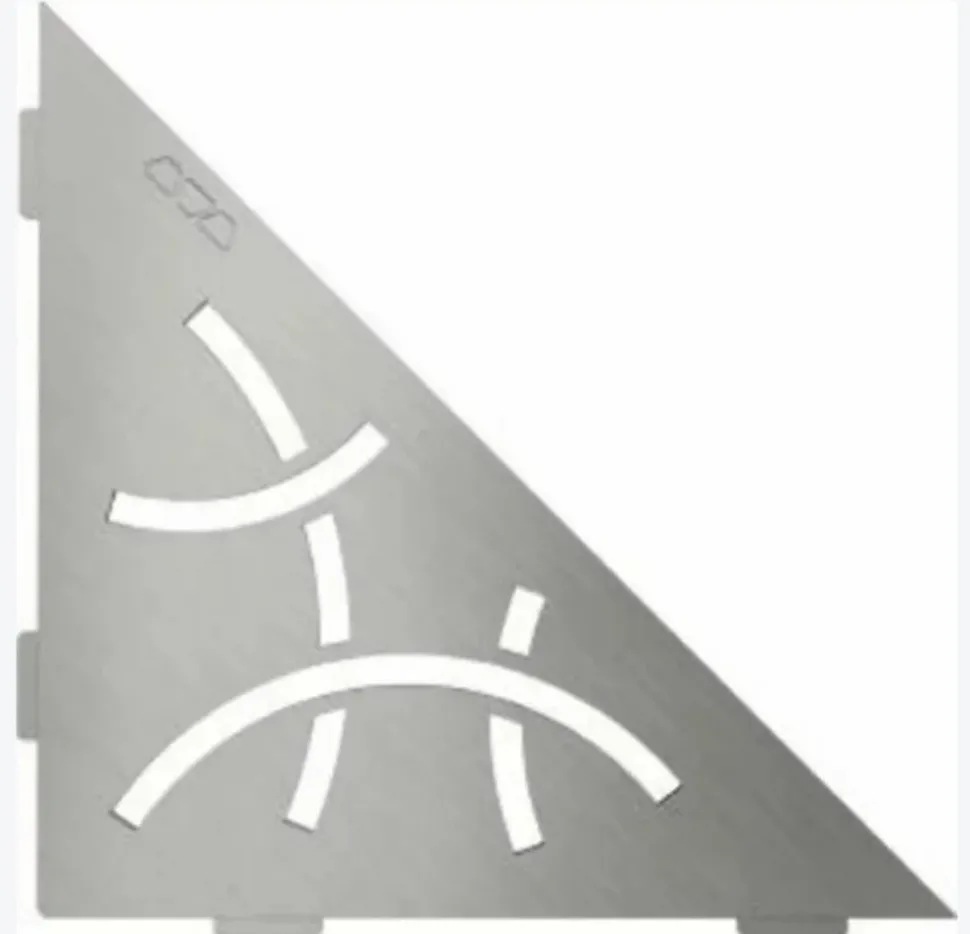 Tablettes d'angle de douche Shelf- E-S1 - CURVE - Acier inoxydable inox brossé - 210 x 210 mm