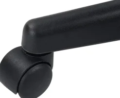 Tabouret à roulettes siège rond simili rembourré pivotant hauteur réglable ye (noir)