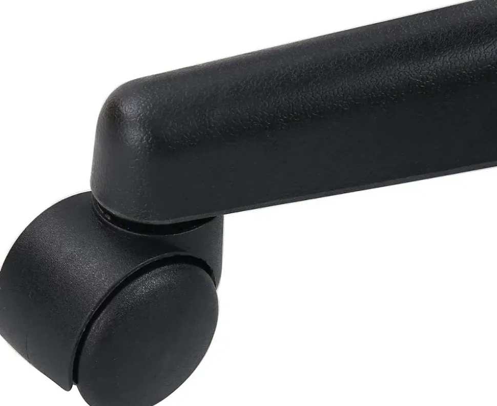 Tabouret à roulettes siège rond simili rembourré pivotant hauteur réglable ye (blanc noir)