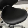 Tabouret à roulettes tabouret de travail hauteur réglable 44-56 cm avec dossier noir