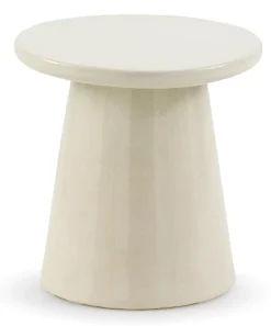 Tabouret / table d'appoint en céramique blanche
