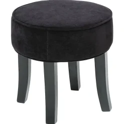 Tabouret Adriel en pin avec assise velours