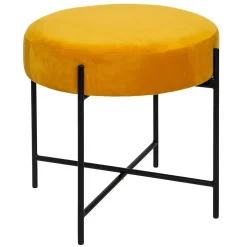 Tabouret Arty ocre en velours - Atmosphera