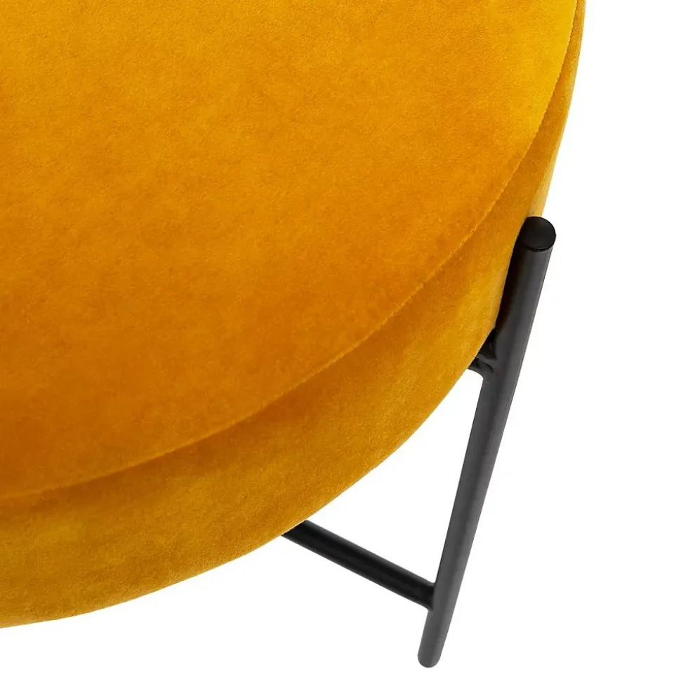 Tabouret Arty ocre en velours - Atmosphera