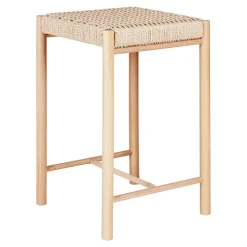 Tabouret Bas Abano, Marron, Bois, 42x42x66,5 cm, Seven Design