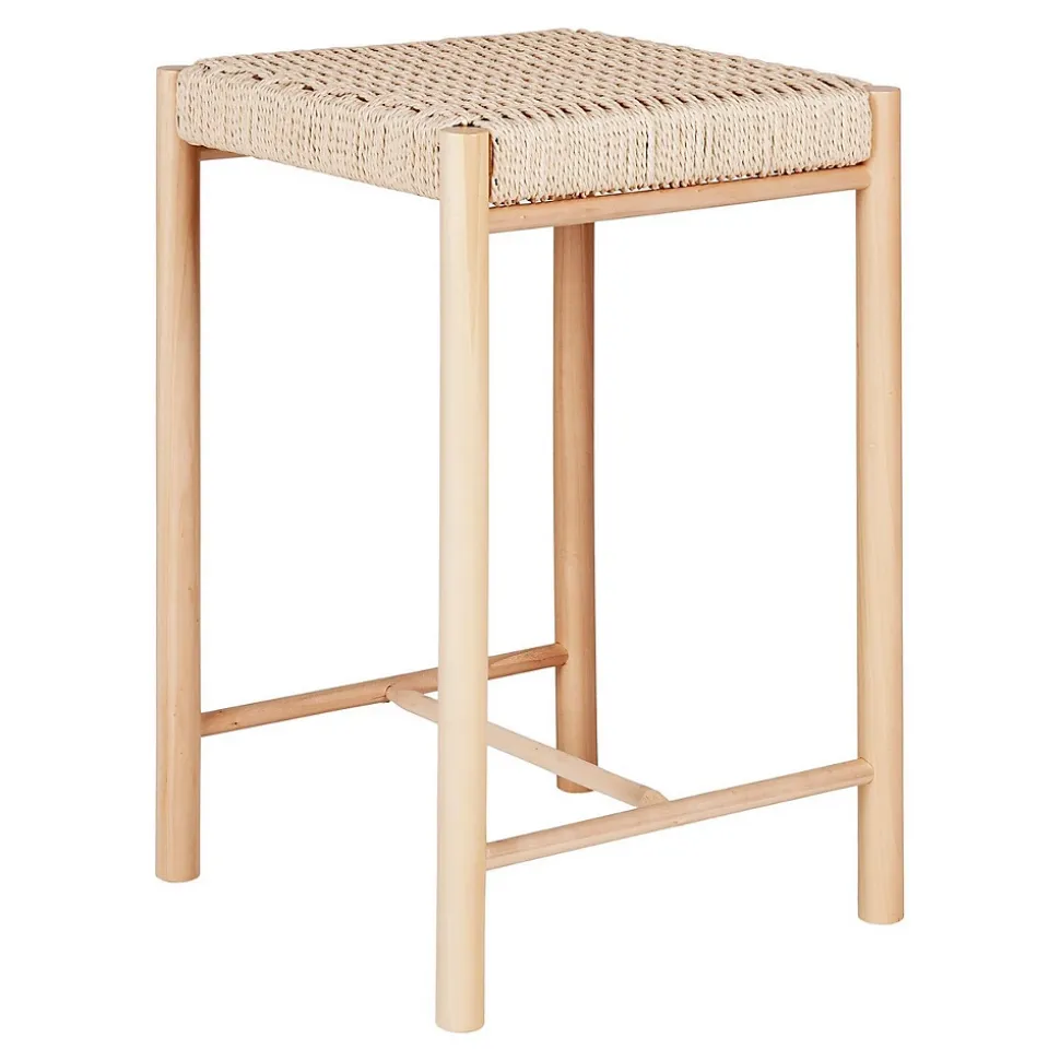 Tabouret Bas Abano, Marron, Bois, 42x42x66,5 cm, Seven Design