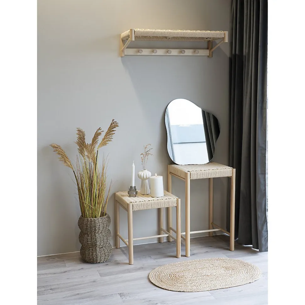 Tabouret Bas Abano, Marron, Bois, 42x42x66,5 cm, Seven Design
