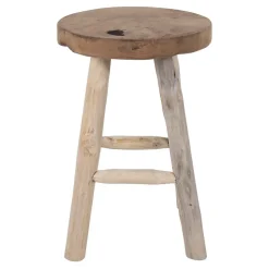 Tabouret Bas Badia, Marron, Bois, 30x30x45 cm, Seven Design