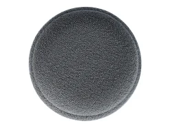 Tabouret bas coffre de rangement en tissu bouclette et métal doré - Gris - ESDALO