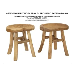 Tabouret Bas Natura 13, Marron, Bois, 40x32x42 cm, Seven Design