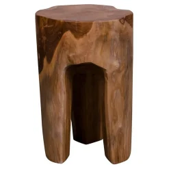 Tabouret Bas Rose, Marron, Bois, 26x26x40 cm, Seven Design