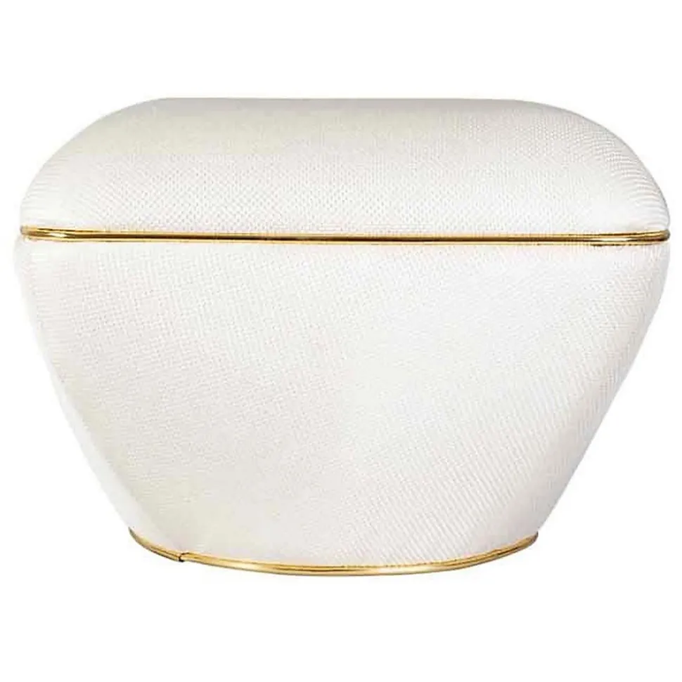 Tabouret Carré "Contessa" 60cm Ivoire & Or