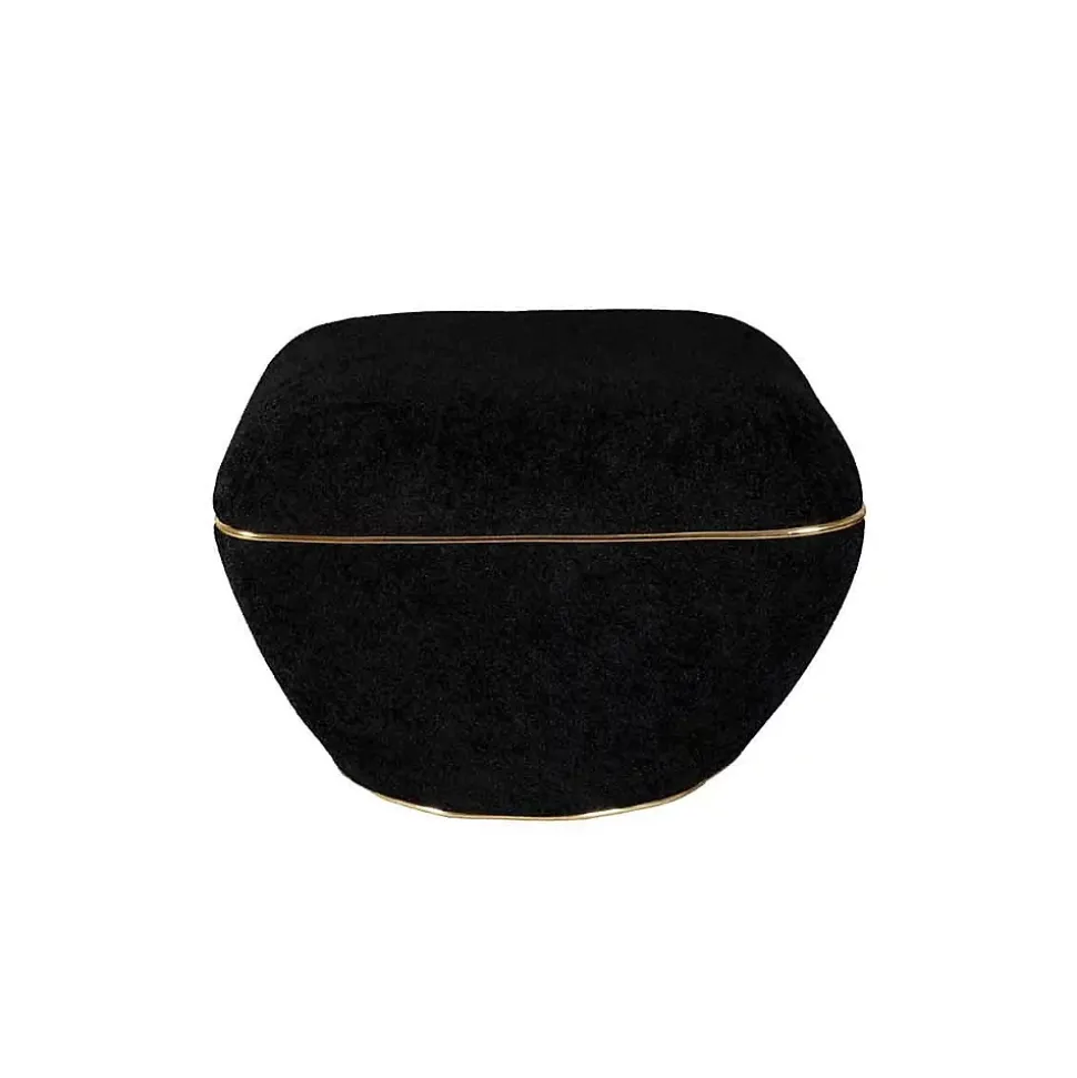 Tabouret Carré Déco "Contessa" 60cm Noir & Or