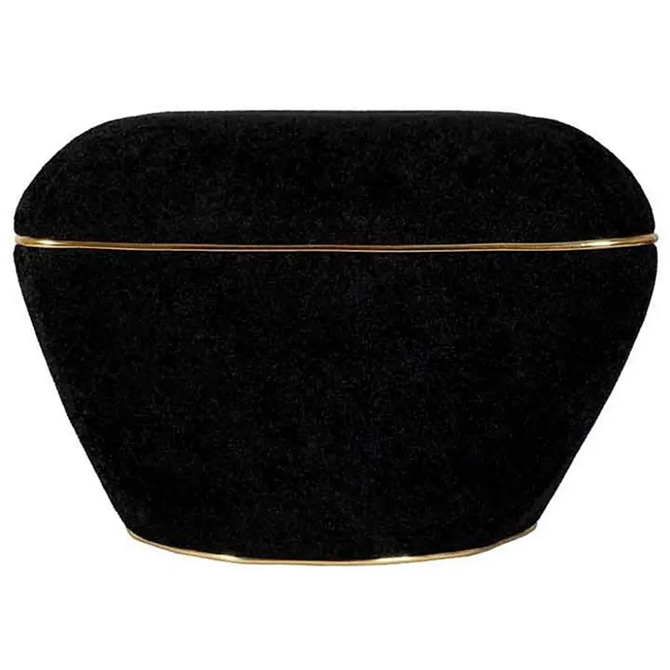Tabouret Carré Déco "Contessa" 60cm Noir & Or
